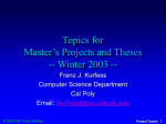 Topics for Master`s Projects and Theses