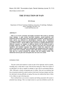 the evolution of pain - Cambridge Neuroscience