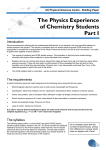 The Physics Experience of Chemistry Students Part I