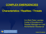 Complex Emergencies Characteristics-Realities-Threats