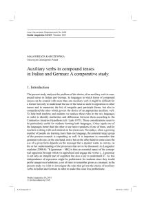 Auxiliary verbs in compound tenses in Italian