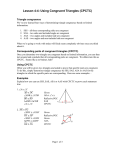 Lesson 4-4: Using Congruent Triangles (CPCTC)
