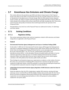 3.7 Greenhouse Gas Emissions and Climate Change