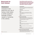 Blood tests for heart disease Cholesterol