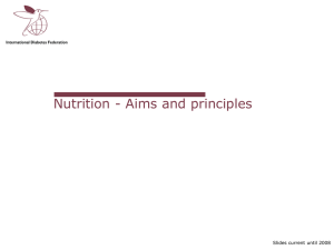 Nutrition Goals and principles