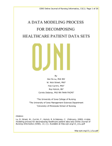 A Data Modeling Process for Decomposing Healthcare