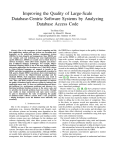 Improving the Quality of Large-Scale Database - (Tse