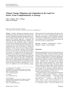 Climate Change Mitigation and Adaptation in the Land Use Sector