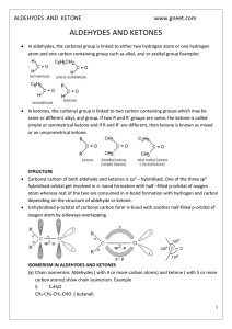 aldehydes and ketones