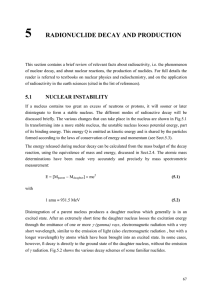 CHAPTER 4: ABUNDANCE AND RADIOACTIVITY OF UNSTABLE