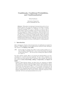Conditionals, Conditional Probabilities, and