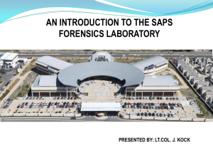 an introduction to the saps forensics laboratory