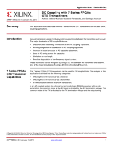 DC Coupling with 7 Series FPGAs GTX Transceivers