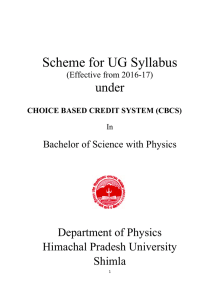 B.Sc with Physics CBCS Syllabus 2016-17