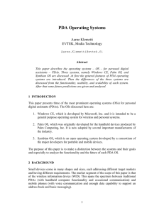 PDA Operating Systems
