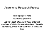 Astronomy Research Project