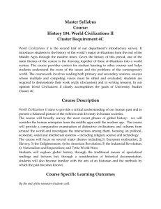 History 104: World Civilizations II Cluster Requirement 4C