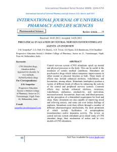 preclinical evaluation of central nervous system stimulant agents