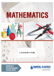 logarithm - Bansal Classes