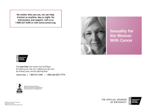 American Cancer Society handout: Sexuality for the woman with