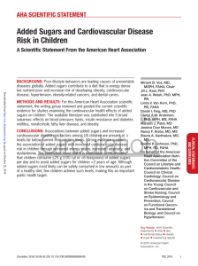 Added Sugars and Cardiovascular Disease Risk in Children