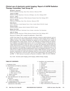 Clinical use of electronic portal imaging: Report of AAPM Radiation