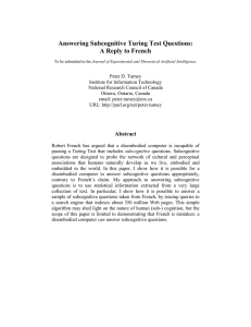 Answering Subcognitive Turing Test Questions: A Reply