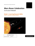 Mars Rover Celebration Lesson 1:Overview of the Solar System