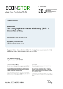The changing human-nature relationship (HNR) in the context of GEC.