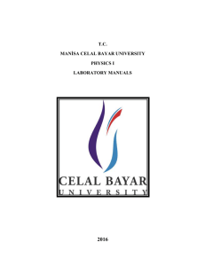 tc mani̇sa celal bayar university physics i laboratory manuals 2016