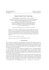 Density Based Text Clustering