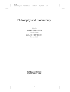 Philosophy and Biodiversity - Assets