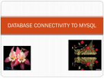 DATABASE CONNECTIVITY TO MYSQL