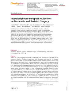 Interdisciplinary European Guidelines on Metabolic and Bariatric