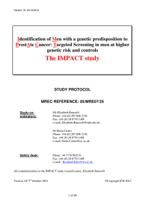 IMPACT protocol - V18 03/10/2012