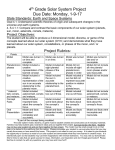 4th Grade Solar System Project