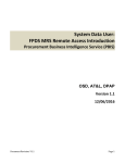 System Data User: FPDS MRS Remote Access Introduction