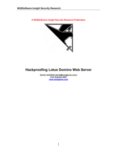 Hackproofing Lotus Domino Web Server