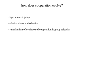 The evolution of cooperation in an ecological context