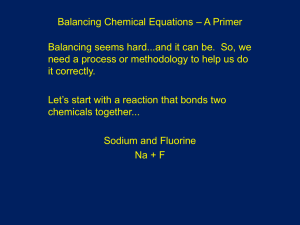 Balancing Chemical Equations – A Primer