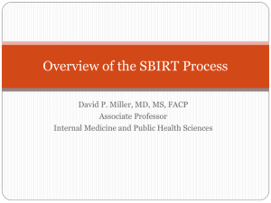 Overview of the SBIRT Process