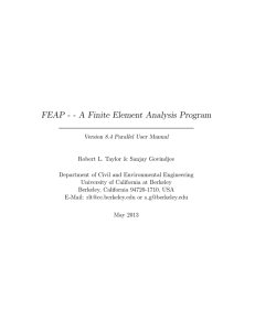 FEAP - - A Finite Element Analysis Program