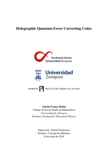 Holographic Quantum Error Correcting Codes - Adrian Franco