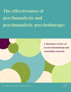 The effectiveness of psychoanalysis and psychoanalytic