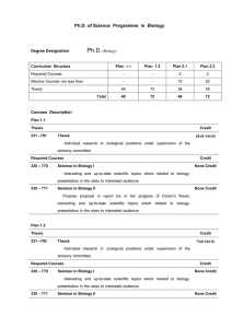 MASTER OF SCIENE PROGRAMME IN ANATOMY