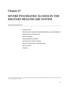 Chapter 27 SEVERE PSYCHIATRIC ILLNESS IN THE MILITARY