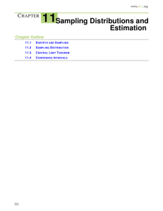 Chapter 11. Sampling Distributions and Estimation