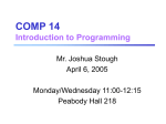 COMP 14 - Joshua Stough