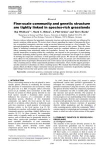 Fine-scale community and genetic structure are tightly linked in