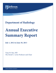 Department of Radiology-Annual Executive Summary Report